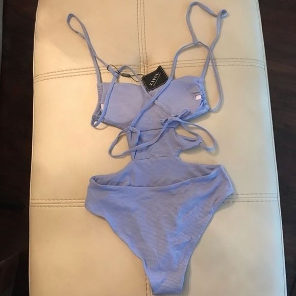 ZAFUL Textured Criss Cross Cutout One Piece Swimsuit NWT - Picture 8 of 9
